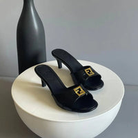 FENDI FFold mules for Fine leathers Woman 5886 Black