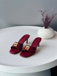FENDI FFold mules for Fine leathers Woman 5886 Burgundy