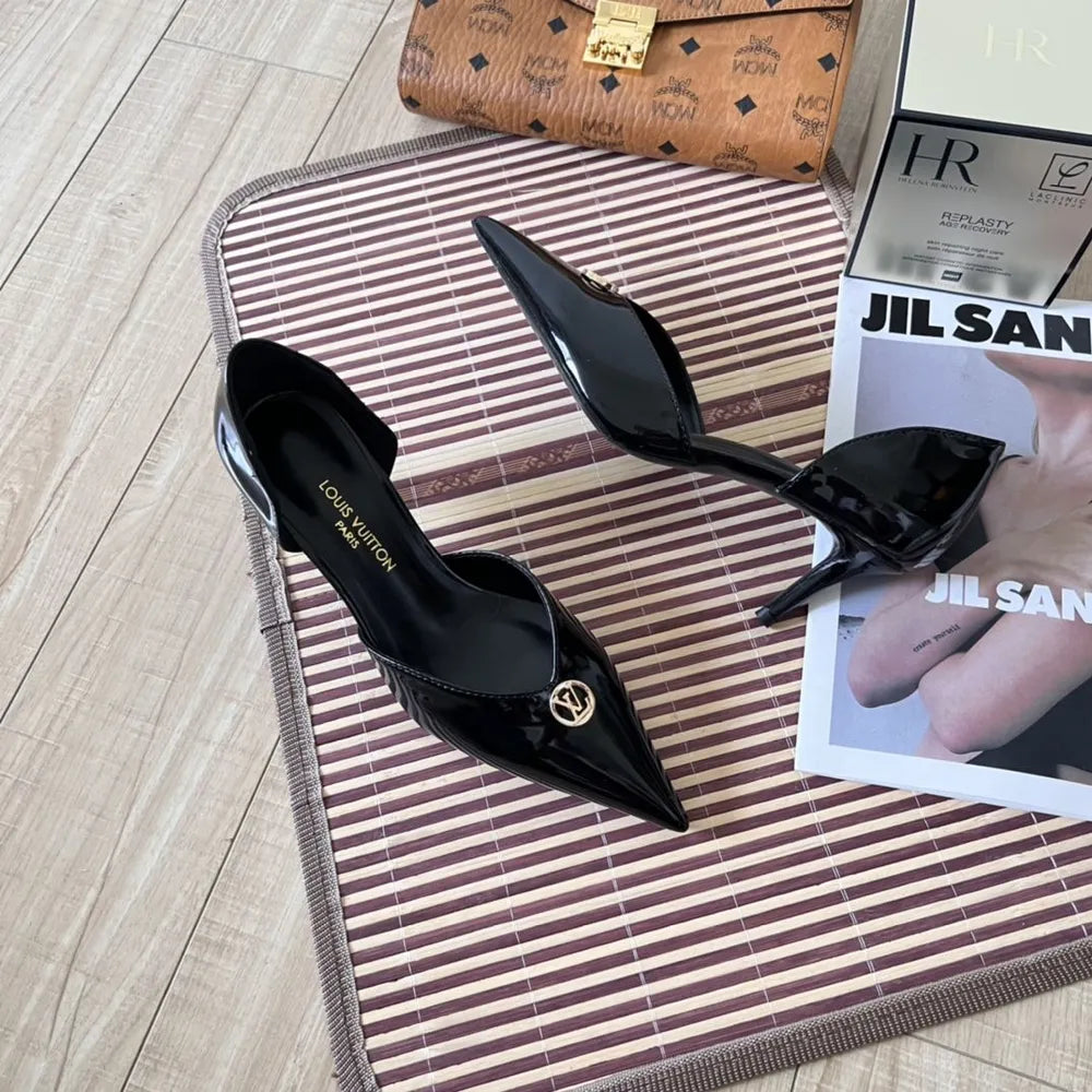 Louis Vuitton Heels Woman Box And Bag Patent Leather 2822-2 Black