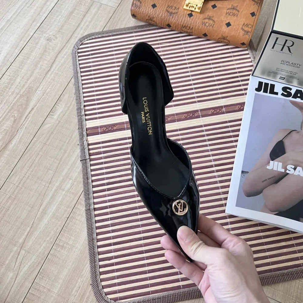 Louis Vuitton Heels Woman Box And Bag Patent Leather 2822-2 Black