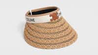 Celine Raffia Tote Bag With Calfskin Leather Trim Woman CEL 213 Brown