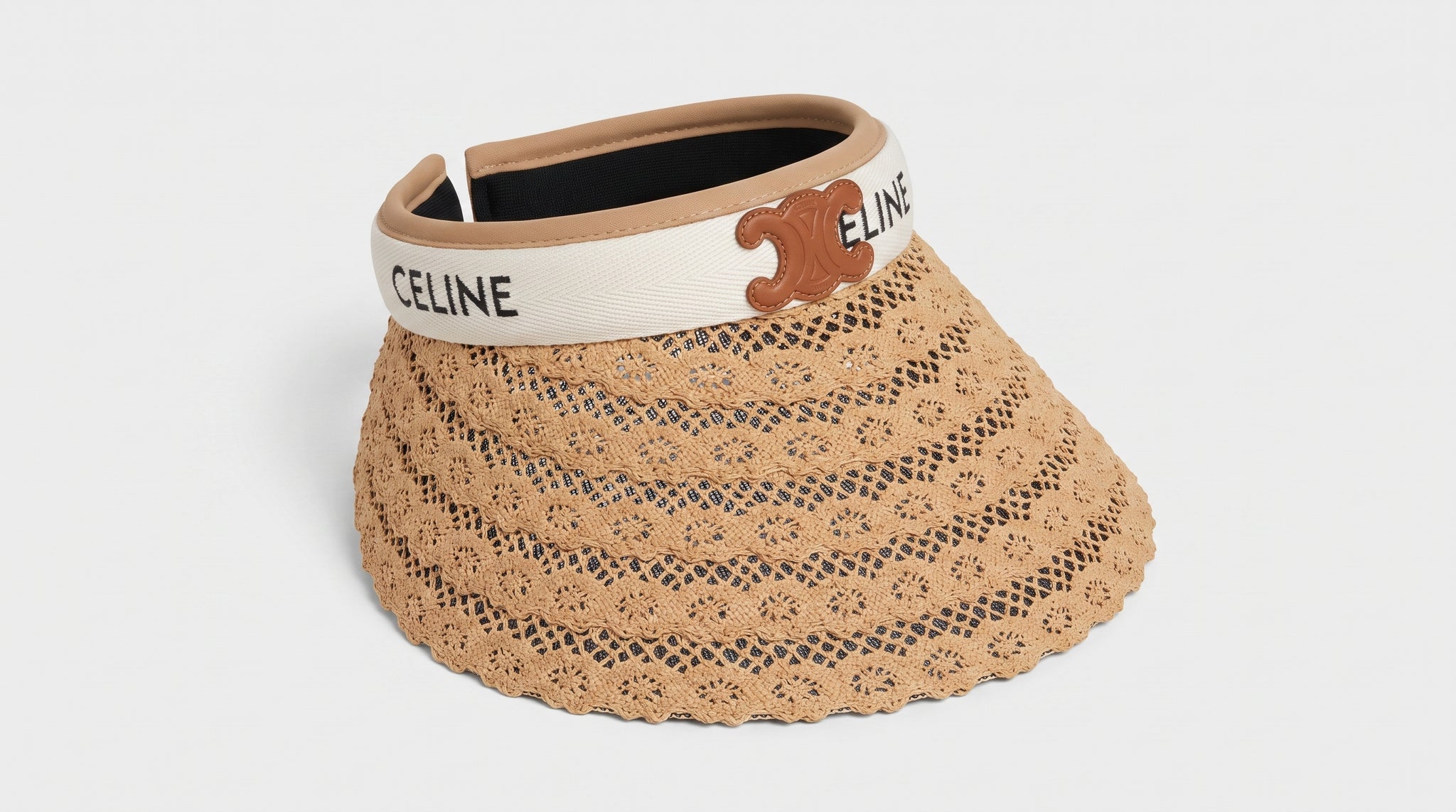 Celine Raffia Tote Bag With Calfskin Leather Trim Woman CEL 213 Brown