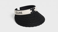 Celine Raffia Tote Bag With Calfskin Leather Trim Woman CEL 213 Black