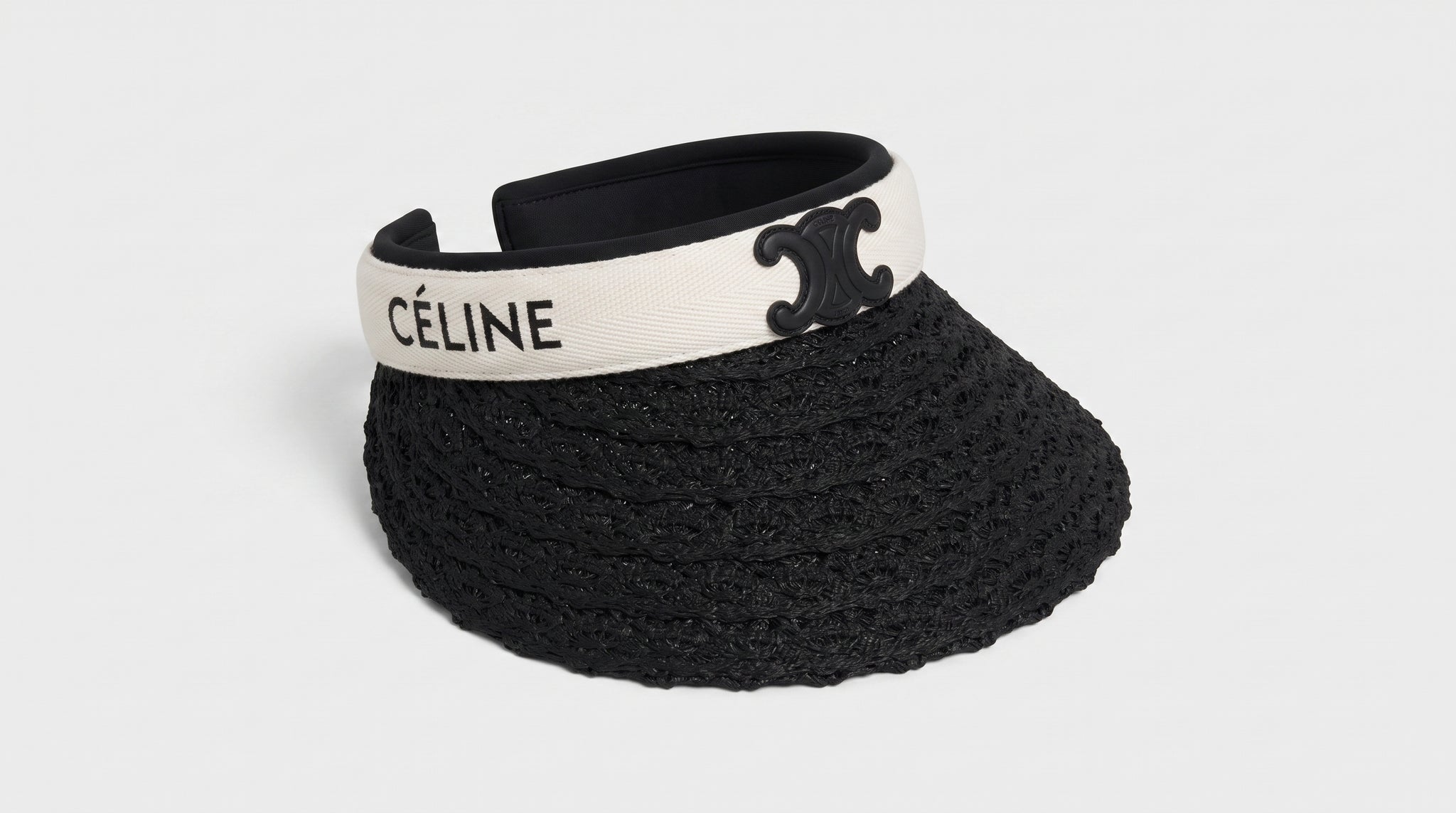 Celine Raffia Tote Bag With Calfskin Leather Trim Woman CEL 213 Black