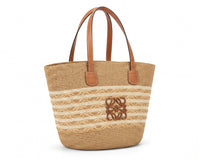 Loewe Raffia Tote Bag With Calfskin Leather Trim Woman LOW 230 Brown