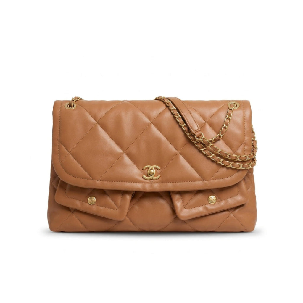 Chanel Maxi Handbag in Lambskin Leather Length 25 cm - Width 40 cm Mirorr Woman AP5678 Havan