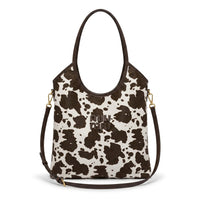Miu Miu Ivy canvas and leather bag for Women Mirror Length 40 cm - Width 32 cm 2582 Coffee