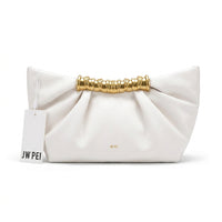 JW PEI - Leia Pleated Clutch in Vegan Leather 15 cm - Width 20 cm Mirror Woman 006 White