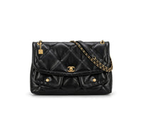 Chanel Maxi Handbag in Black Lambskin Leather Length 25 cm - Width 40 cm Mirorr Woman AP5678 Black