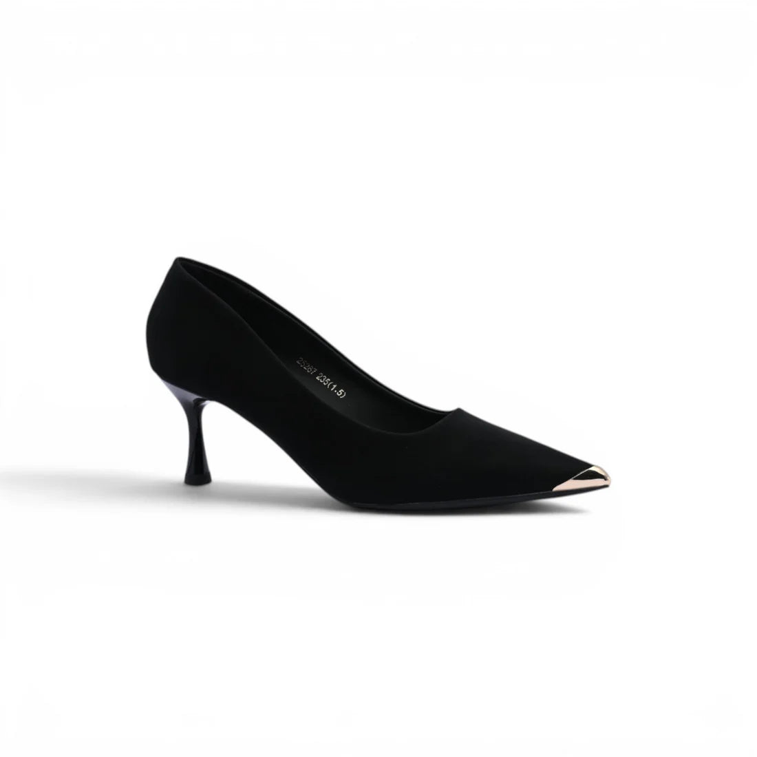 Pointed Stiletto Heel Shoes In Faux Suede Woman 25267 Black