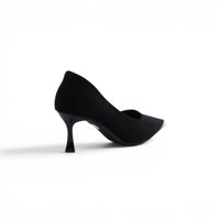 Pointed Stiletto Heel Shoes In Faux Suede Woman 25267 Black