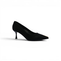 Pointed Stiletto Heel Shoes In Faux Suede Woman 25269 Black