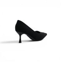 Pointed Stiletto Heel Shoes In Faux Suede Woman 25269 Black