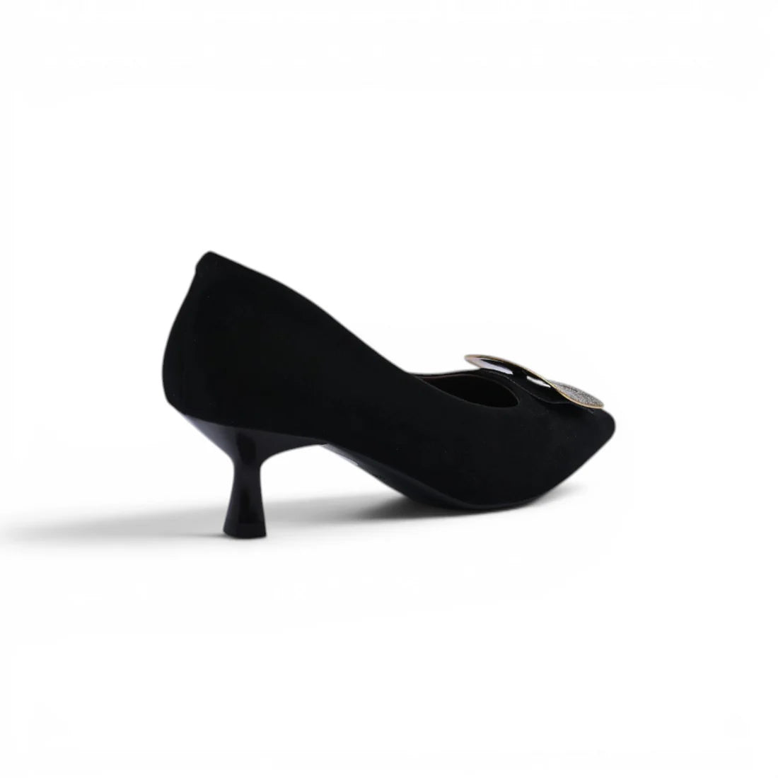 Pointed Stiletto Heel Shoes In Faux Suede Woman 25322 Black