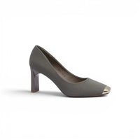 Fashion Women High Heels Square Toe Shoes 0759-6 Gray