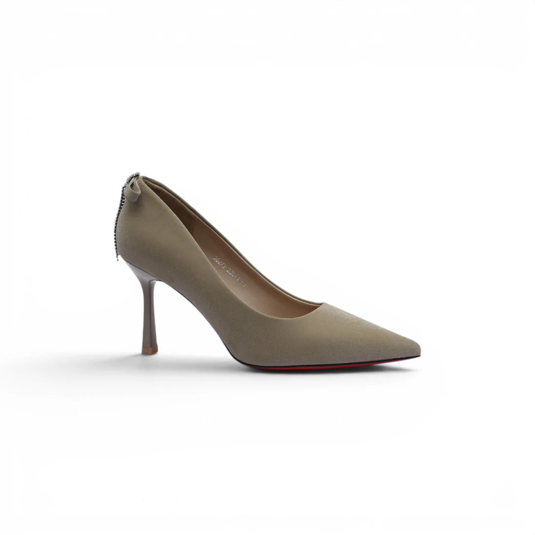 Pointed Stiletto Heel Shoes In Faux Suede Woman 25272 Beige