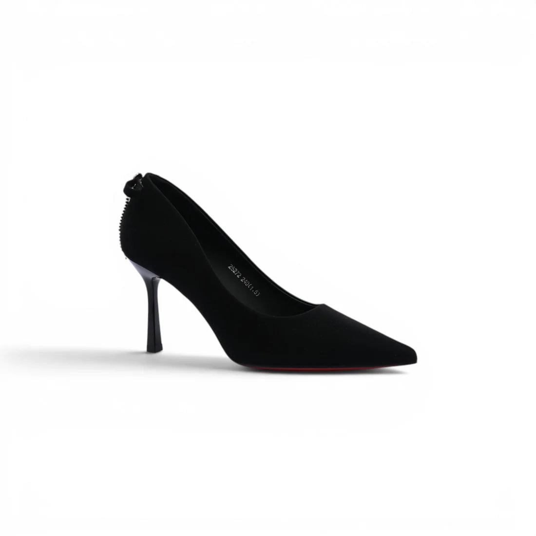 Pointed Stiletto Heel Shoes In Faux Suede Woman 25272 Black