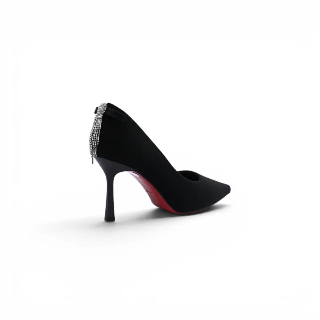 Pointed Stiletto Heel Shoes In Faux Suede Woman 25272 Black
