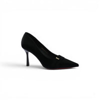 Pointed Stiletto Heel Shoes In Faux Suede Woman 25278 Black