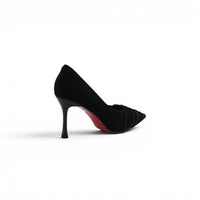 Pointed Stiletto Heel Shoes In Faux Suede Woman 25268 Black