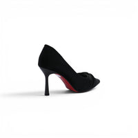 Pointed Stiletto Heel Shoes In Faux Suede Woman 25301 Black