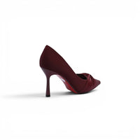 Pointed Stiletto Heel Shoes In Faux Suede Woman 25301 Burgundy