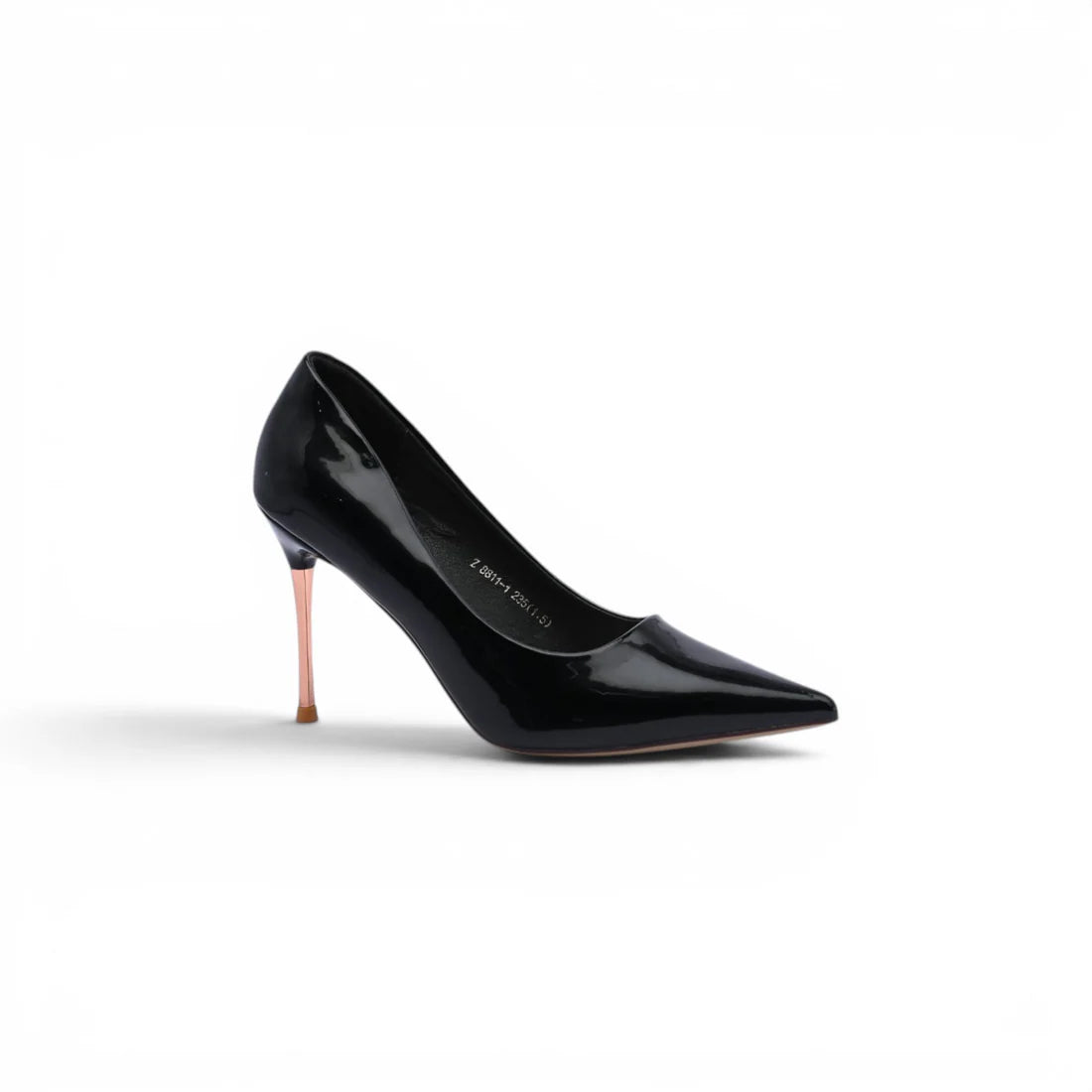 Patent Leather Pointed Stiletto Heels Woman 8811-1 Black