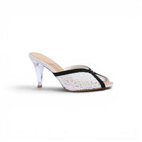 Chanel Designer Slide Chunky Block Heel Sandal with Woman 898-6 White