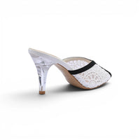 Chanel Designer Slide Chunky Block Heel Sandal with Woman 898-6 White