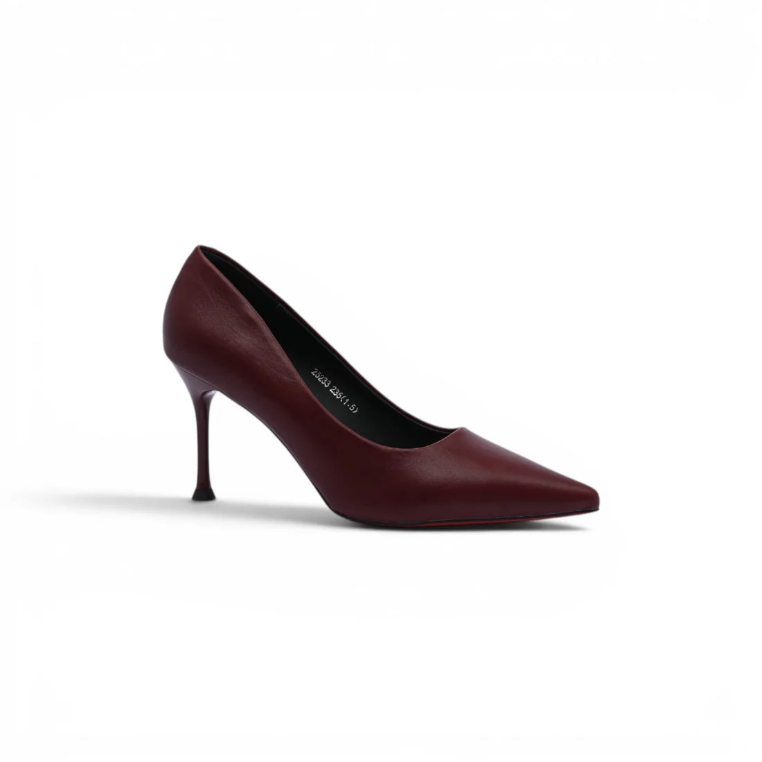Pointed Stiletto Heel Shoes In Faux Woman 25233 Burgundy
