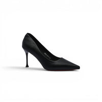 Pointed Stiletto Heel Shoes In Faux Woman 25233 Black