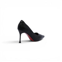 Pointed Stiletto Heel Shoes In Faux Woman 25233 Black