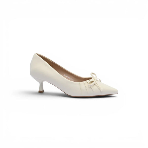 Pointed Stiletto Heel Shoes In Faux Woman 25235 Beige