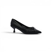Pointed Stiletto Heel Shoes In Faux Woman 25235 Black