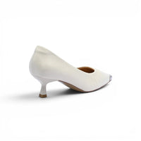 Pointed Stiletto Heel Shoes In Faux Woman 25273 Beige