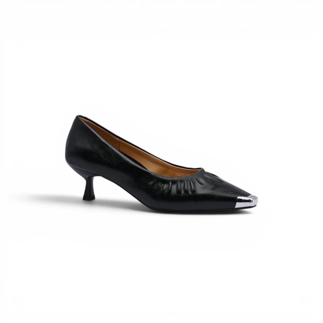 Pointed Stiletto Heel Shoes In Faux Woman 25273 Black