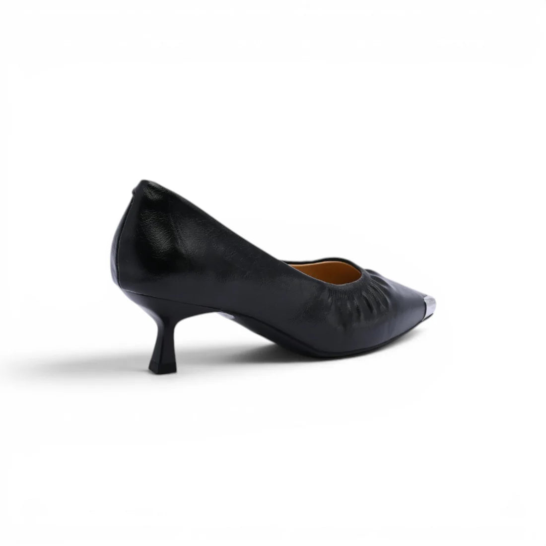 Pointed Stiletto Heel Shoes In Faux Woman 25273 Black
