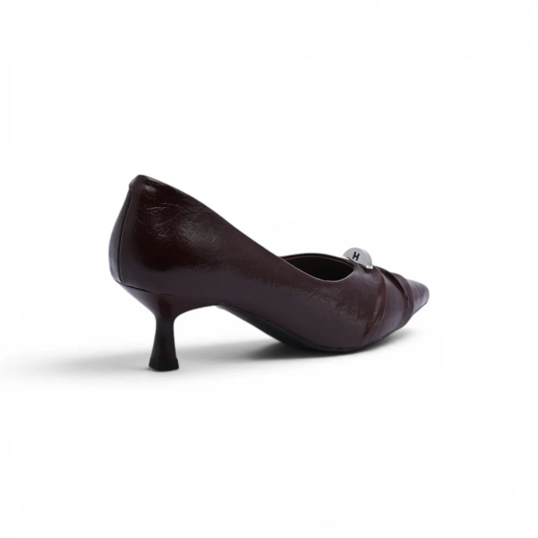 Pointed Stiletto Heel Shoes In Faux Woman 25298 Coffee