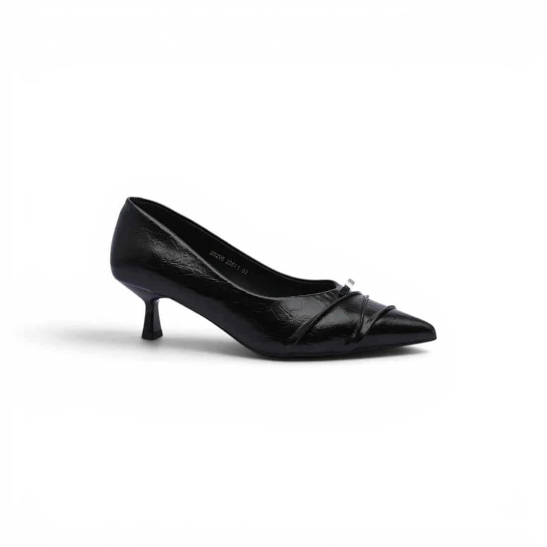 Pointed Stiletto Heel Shoes In Faux Woman 25298 Black