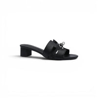 Hermes Gigi 50 Sandals Suede Goatskin Sands Woman 778 Black