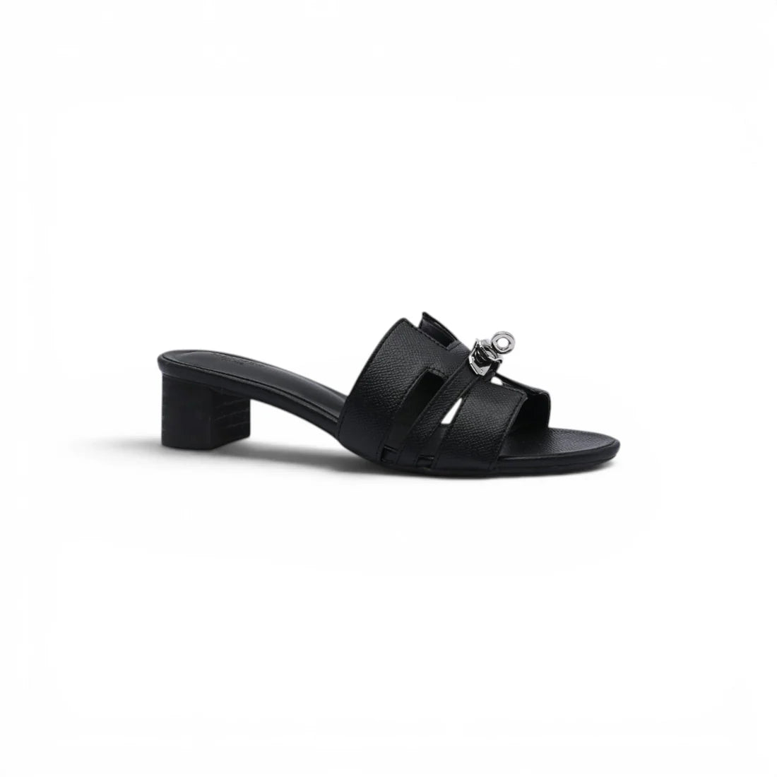 Hermes Gigi 50 Sandals Suede Goatskin Sands Woman 778 Black