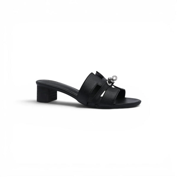 Hermes Gigi 50 Sandals Suede Goatskin Sands Woman 778 Black