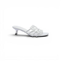 LOEWE Petal Anagram leather slides Anagram Woman 2508 White