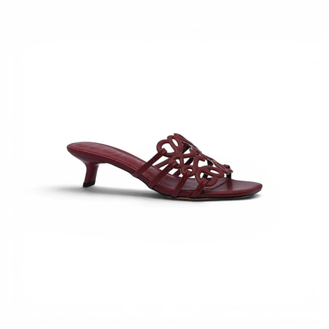 LOEWE Petal Anagram leather slides Anagram Woman 2508 Burgundy