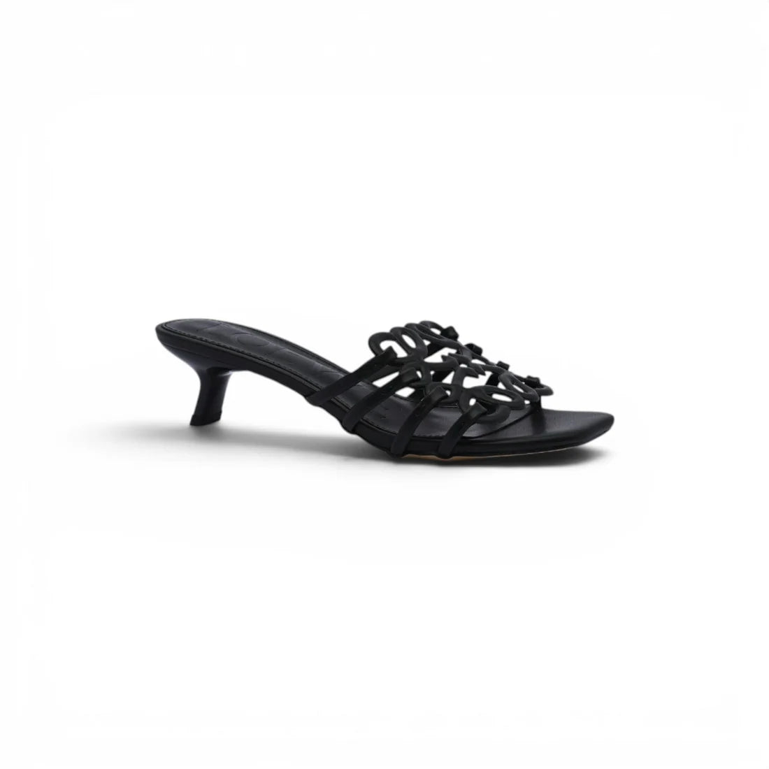 LOEWE Petal Anagram leather slides Anagram Woman 2508 Black
