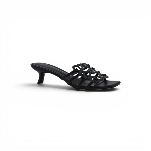 LOEWE Petal Anagram leather slides Anagram Woman 2508 Black