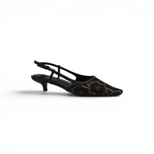 Gucci Luxury Slingback Sandals Mongoram Woman 1086-1 Black