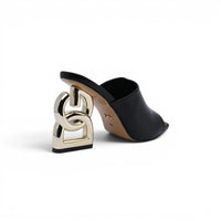Dolce & Gabbana Patent Leather Sandals Mules with Heel DG Woman 202-1 Black