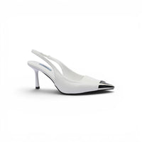 Prada Metallic leather slingback pumps for Women 127-1B White