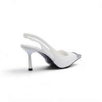 Prada Metallic leather slingback pumps for Women 127-1B White